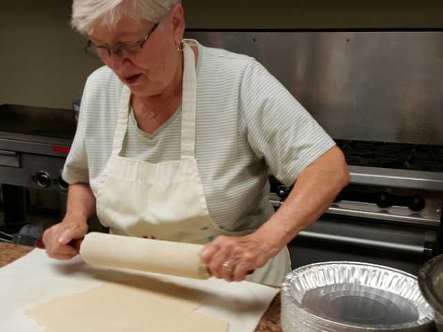 lady rolling dough