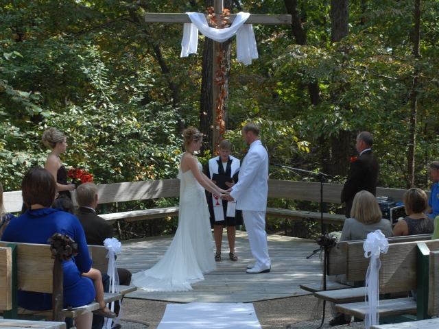 Wedding Ceremony outdoors at the church